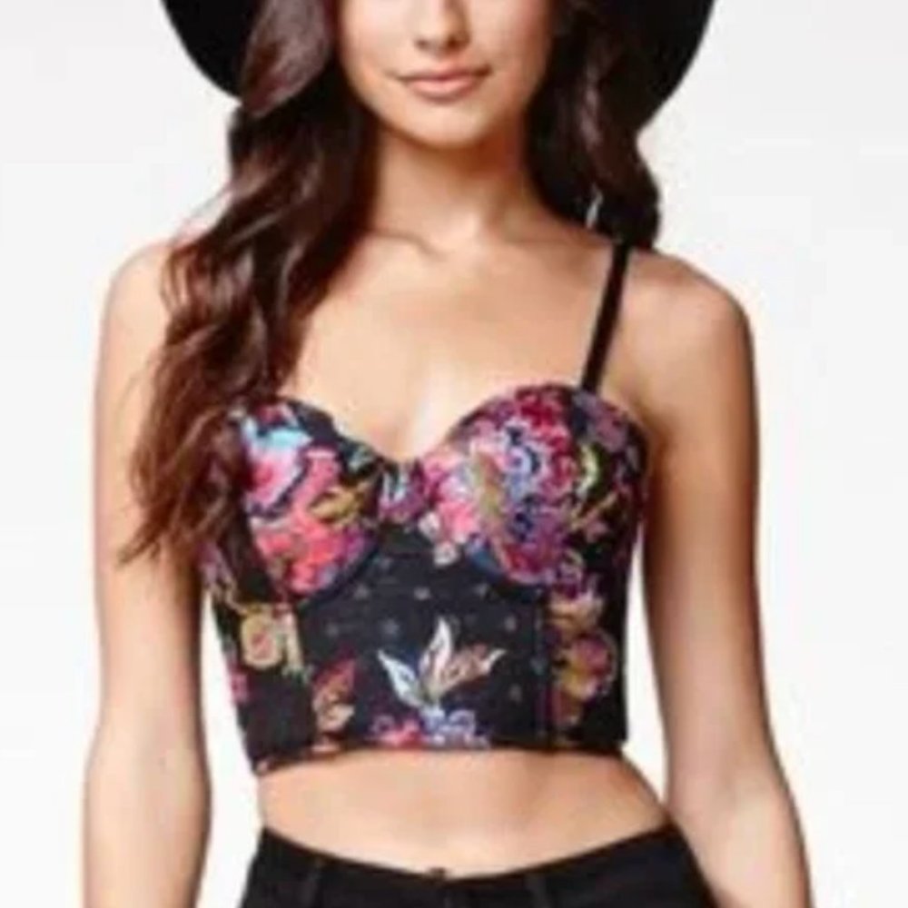 MINKPINK Nordstrom Tahitian Twilight Floral Metallic Top (S) and Shorts (XS) - Picture 7 of 10
